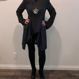 Striped gray dress/top. Unique design and details